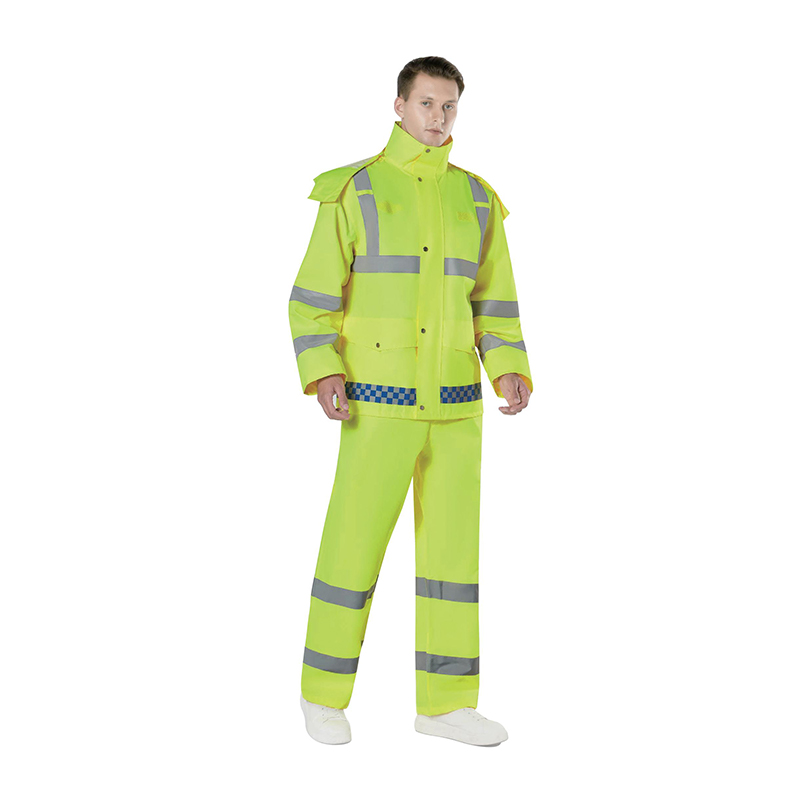 PVC -Jacke Regenmantel mit reflektierenden Linien