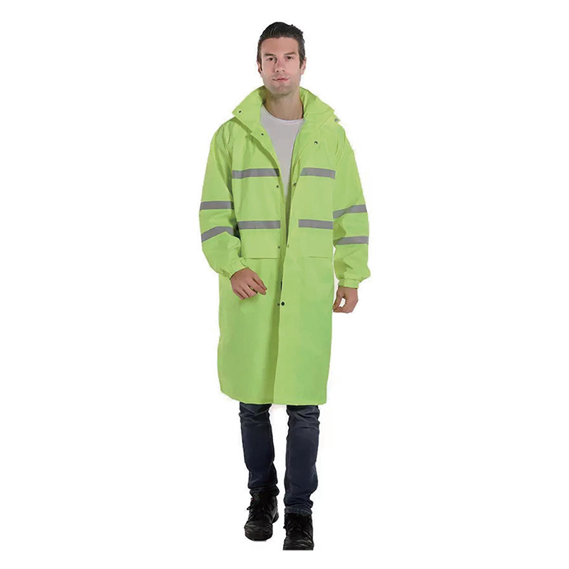 PVC-Poncho-Regenmantel mit reflektierenden Linien